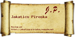Jakatics Piroska névjegykártya