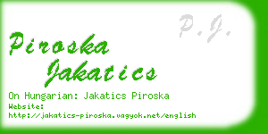 piroska jakatics business card